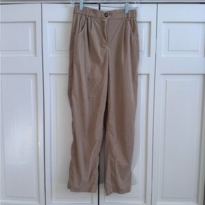SHEIN - Casual Tan Corduroy Ankle Trousers